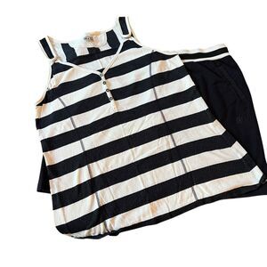 Converse 2 piece navy and white tank top and Mini Skirt XL